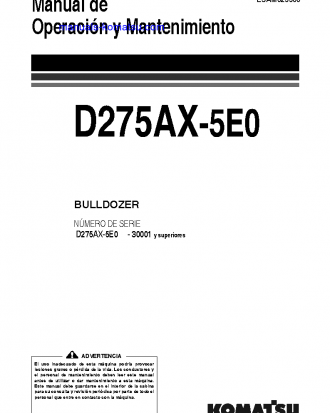 D275AX-5(JPN)-E0 S/N 30001-UP Operation manual (Spanish)