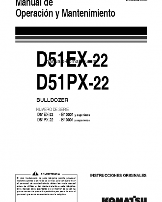 D51EX-22(BRA) S/N B10001-UP Operation manual (Spanish)