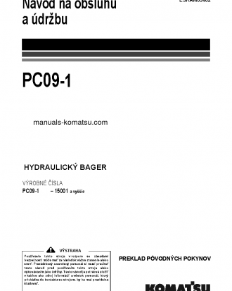 PC09-1(JPN) S/N 15001-UP Operation manual (Slovak)