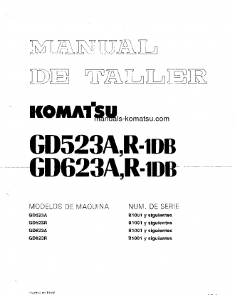 GD623A-1(JPN) S/N B1001-UP Shop (repair) manual (Spanish)