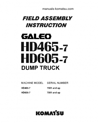 HD465-7(JPN) S/N 7001-UP Field assembly manual (English)