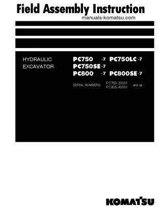 PC800SE-7(JPN) S/N 40001-UP Field assembly manual (English)