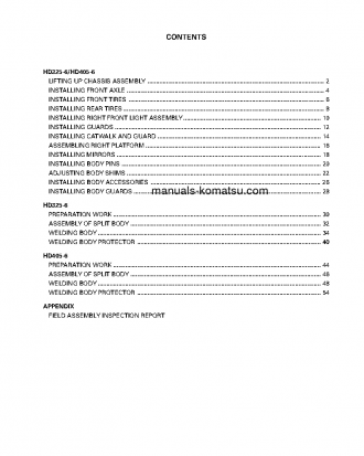 HD405-6(JPN) S/N 1055-UP Field assembly manual (English)