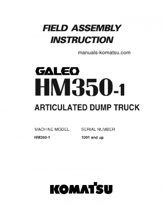 HM350-1(USA)-L S/N A10001-UP Field assembly manual (English)