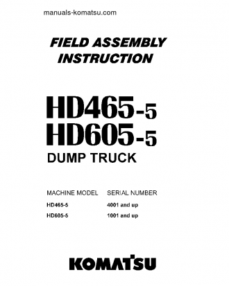 HD605-5(JPN) S/N 1001-UP Field assembly manual (English)