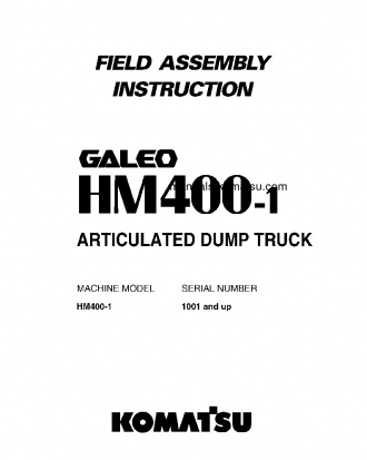 HM400-1(USA)-L S/N A10001-UP Field assembly manual (English)