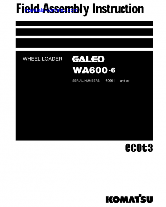 WA600-6(JPN) S/N 60001-UP Field assembly manual (English)
