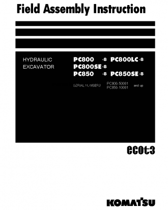 PC800-8(JPN) S/N 50001-UP Field assembly manual (English)