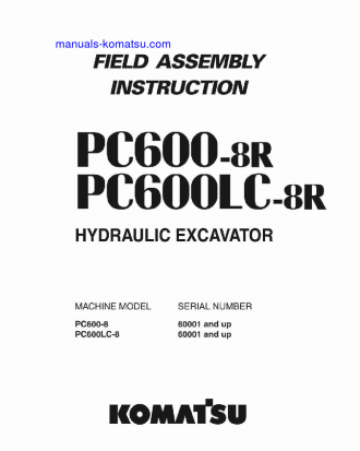 PC600-8(JPN)-R S/N 60001-UP Field assembly manual (English)