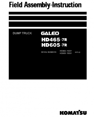 HD605-7(JPN)-R S/N 15001-UP Field assembly manual (English)