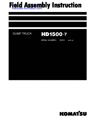 HD1500-7(JPN) S/N 80001-UP Field assembly manual (English)