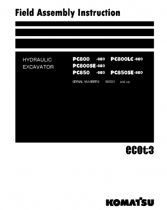 PC850SE-8(JPN)-E0 S/N 65001-UP Field assembly manual (English)