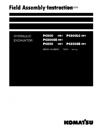 PC800SE-8(JPN)-R1 S/N 70001-UP Field assembly manual (English)