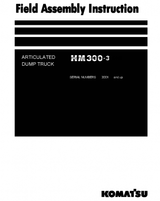 HM300-3(JPN) S/N 3001-UP Field assembly manual (English)