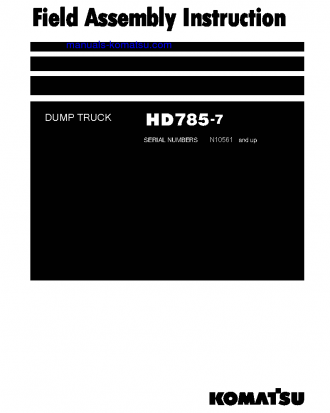 HD785-7(IND)-50C DEGREE M/C SPEC S/N N10561-UP Field assembly manual (English)