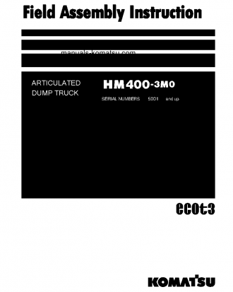 HM400-3(JPN)-M0 S/N 5001-UP Field assembly manual (English)