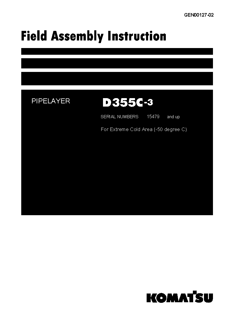 D355C-3(JPN)--50C DEGREE S/N 15479-UP Field assembly manual (English)