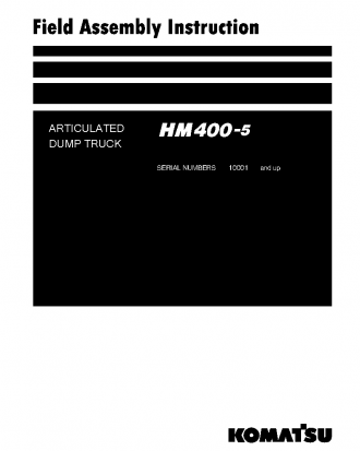 HM400-5(JPN) S/N 10001-UP Field assembly manual (English)