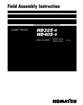 HD405-8(JPN) S/N 50001-UP Field assembly manual (English)