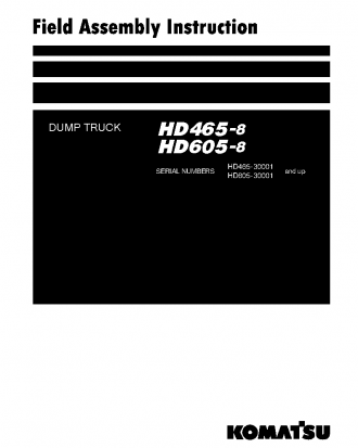 HD605-8(JPN) S/N 30001-UP Field assembly manual (English)