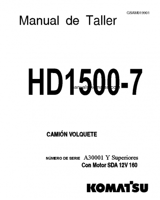 HD1500-7(USA)-W/ SDA12V160 S/N A30081-A30084 Shop (repair) manual (Spanish)