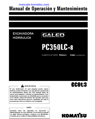PC350LC-8(BRA) S/N B10001-UP Operation manual (Spanish)