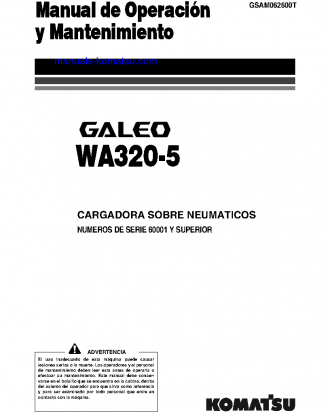 WA320-5(JPN) S/N 60001-UP Operation manual (Spanish)