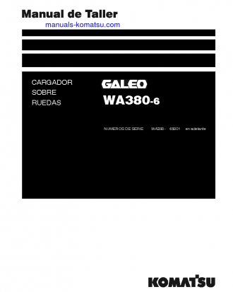 WA380-6(JPN) S/N 65001-UP Shop (repair) manual (Spanish)