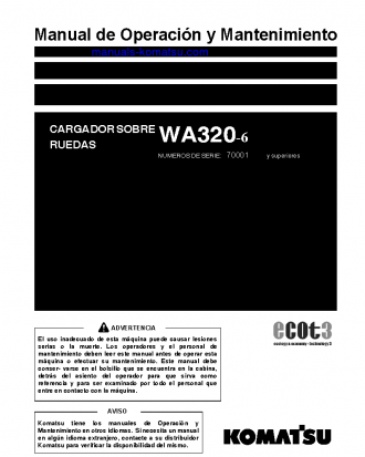 WA320-6(JPN) S/N 70001-UP Operation manual (Spanish)