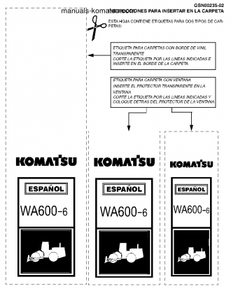 WA600-6(JPN) S/N 60001-UP Shop (repair) manual (Spanish)
