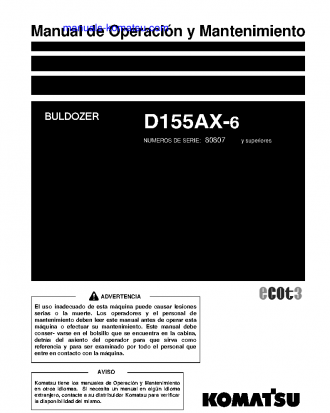 D155AX-6(JPN) S/N 80807-UP Operation manual (Spanish)