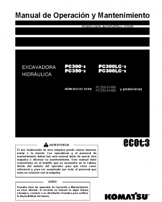 PC350-8(JPN) S/N 61466-UP Operation manual (Spanish)