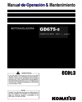 GD675-5(JPN) S/N 55016-UP Operation manual (Spanish)