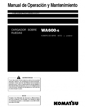 WA600-6(JPN) S/N 60732-UP Operation manual (Spanish)