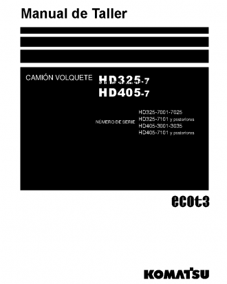 HD325-7(JPN) S/N 7101-UP Shop (repair) manual (Spanish)
