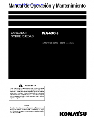 WA430-6(JPN) S/N 65570-UP Operation manual (Spanish)