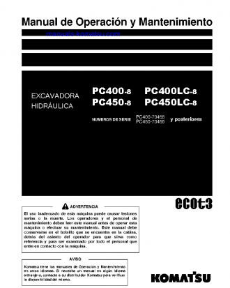 PC450-8(JPN) S/N 70456-UP Operation manual (Spanish)