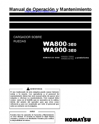 WA900-3(JPN)-E0 S/N 60162-UP Operation manual (Spanish)