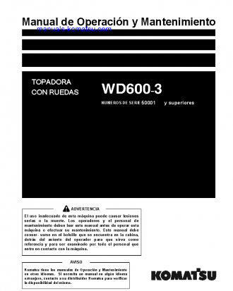 WD600-3(JPN) S/N 50001-UP Operation manual (Spanish)