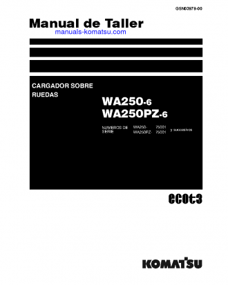 WA250-6(JPN) S/N 75001-UP Shop (repair) manual (Spanish)