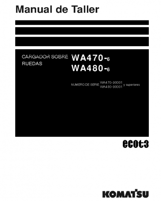 WA480-6(JPN) S/N 90001-UP Shop (repair) manual (Spanish)