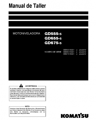 GD655-5(JPN) S/N 55001-UP Shop (repair) manual (Spanish)