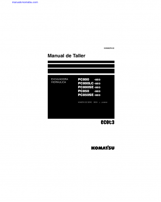 PC850SE-8(JPN)-E0 S/N 65001-UP Shop (repair) manual (Spanish)