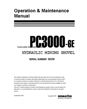 PC3000-6(DEU)-ELECTRIC MOTOR S/N 06258-06258 Operation manual (English)