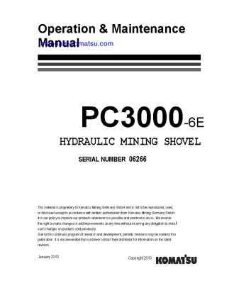 PC3000-6(DEU)-ELECTRIC MOTOR S/N 06266-06266 Operation manual (English)