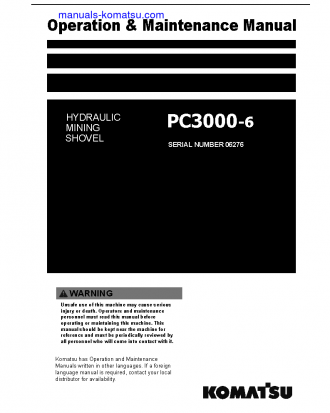 PC3000-6(DEU) S/N 06276-06276 Operation manual (English)