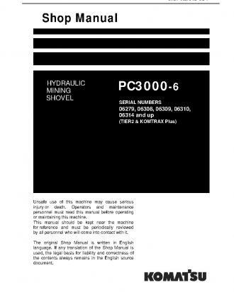 PC3000-6(DEU) S/N 06314-UP Shop (repair) manual (English)