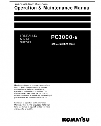 PC3000-6(DEU) S/N 06285 Operation manual (English)