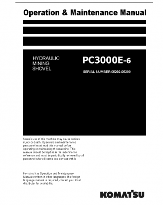 PC3000E-6(DEU) S/N 06292-06299 Operation manual (English)
