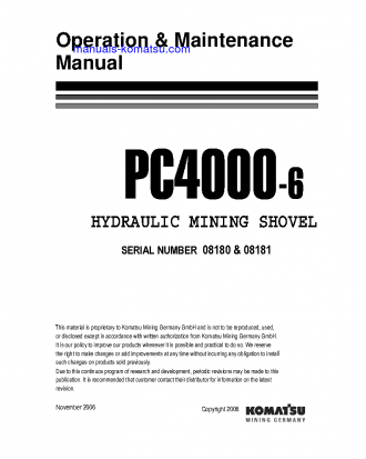 PC4000-6(DEU) S/N 08180-08181 Operation manual (English)